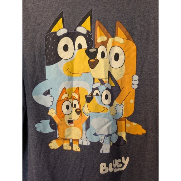 Bluey Family Graphic T-Shirt Men’s XL Blue Cotton Blend Short Sleeve Disney BBC - Picture 8 of 9